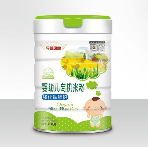 今福貝健嬰幼兒有機(jī)米粉-強(qiáng)化鐵鋅鈣罐裝