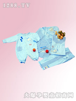 安嬰寶藍(lán)色yinge套裝
