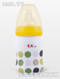 愛歲采晶骨瓷斑點(diǎn)小奶瓶黃色