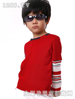 小豬班納男童圓領(lǐng)長袖針織衫