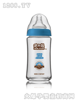 哈牛媽寬口徑玻璃奶瓶8安士