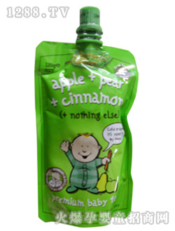 葉子蘋(píng)果梨和肉桂果泥