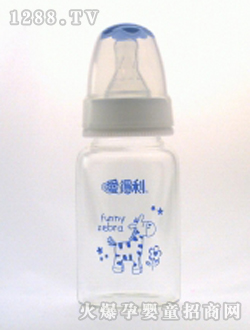 晶鉆玻璃奶瓶120ml藍(lán)馬