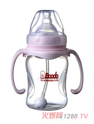 寶德寬口雙柄自動PP奶瓶粉