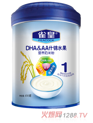 雀皇450g什錦水果營養(yǎng)奶米粉(1段)