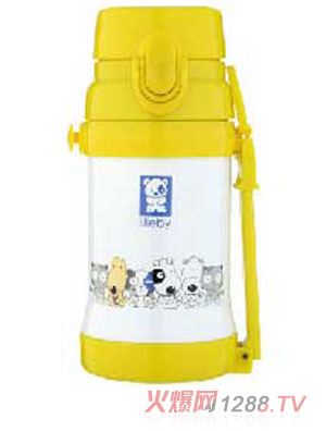 無(wú)雙寶貝保溫軟管壺500ML黃色