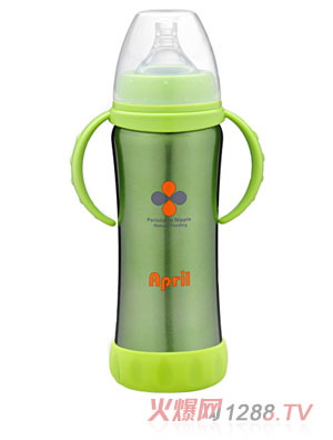愛(ài)普麗不銹鋼保溫奶瓶210ml綠色