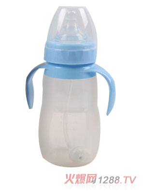 斯凱爾鉑金硅膠奶瓶淺藍色