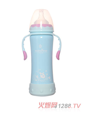 媽咪樹(shù)寬口帶底座不銹鋼奶瓶220ml