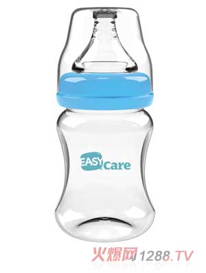 伊斯卡爾150ml玻璃寬口徑奶瓶（藍）