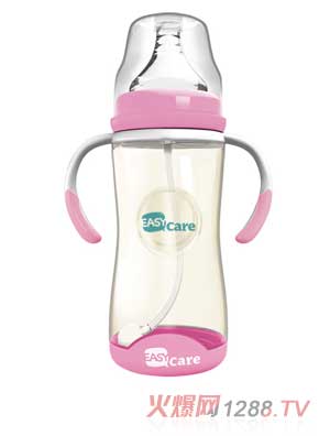 伊斯卡爾260mlPPSU自動寬口徑感溫奶瓶（紅）