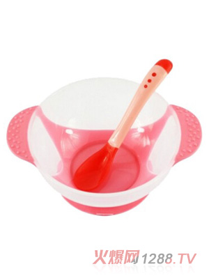 陽(yáng)光兔吸盤小碗紅色