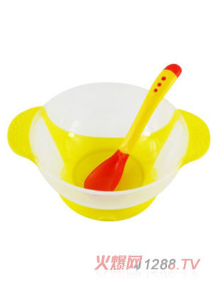 陽(yáng)光兔吸盤小碗黃色