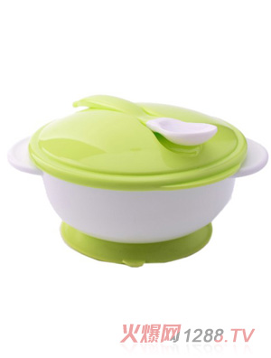 陽(yáng)光兔吸盤小碗配勺綠色