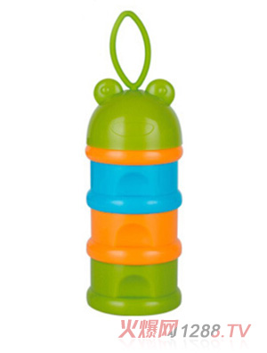 陽(yáng)光兔三層奶粉盒綠色小熊蓋-