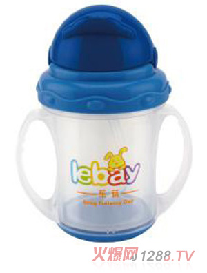 陽光兔企鵝吸管訓練杯180ML藍色