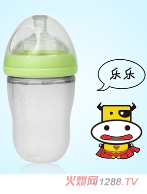 吉子天然母乳硅膠奶瓶 240ml 嫩綠色（樂樂）