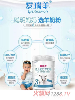 愛瑞羊youe配方羊奶粉（12-36月齡，3段）