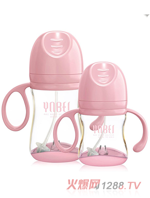 英恩貝抗菌防脹氣PPSU奶瓶粉色